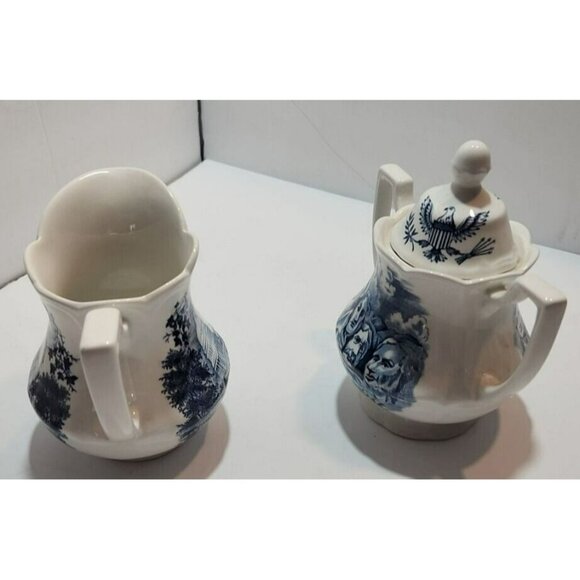 America Hurrah English Ironstone J&G Meakin Sugar Bowl And Creamer Pitcher - Picture 2 of 15